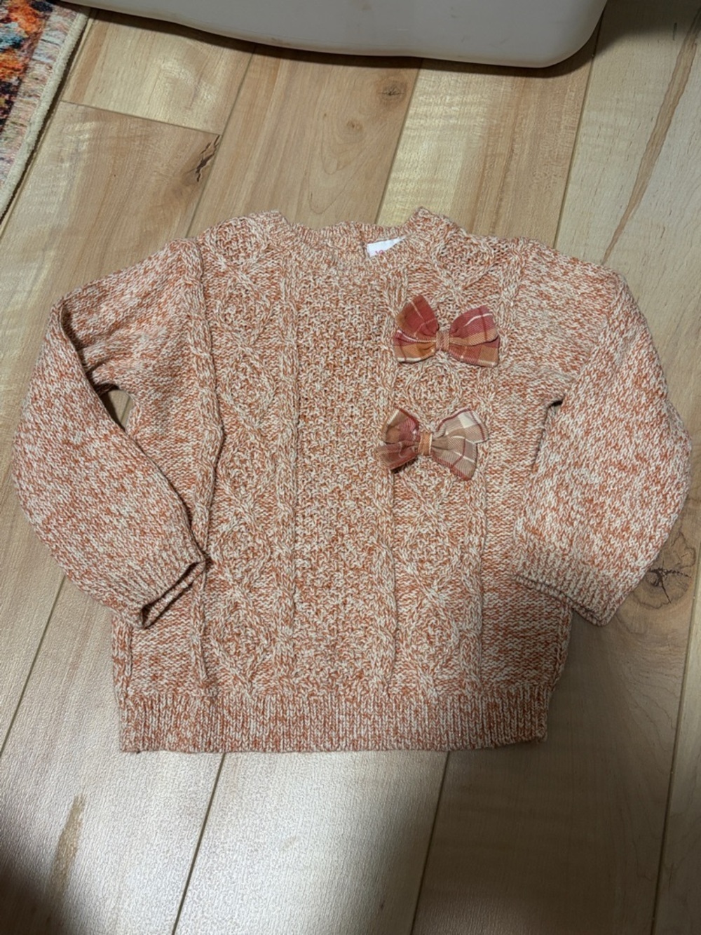 Sparkly burnt orange sweater